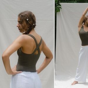 Indigo Luna Agni Cross Top Forest LONG Size Small